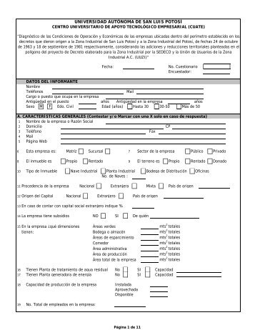 Cuestionario para PDF - Canacintra San Luis PotosÃ­