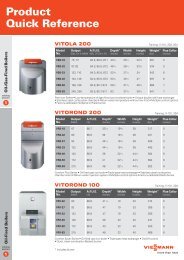 Product Quick Reference - Viessmann