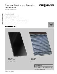 Start-up, Service and Operating Instructions VITOSOL - Viessmann