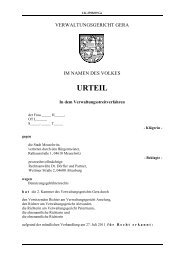 URTEIL - Verwaltungsgericht Gera