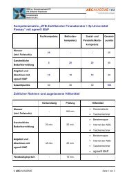 Kompetenzmatrix âZFB Zertifizierter Finanzberater / ifp ... - ABG