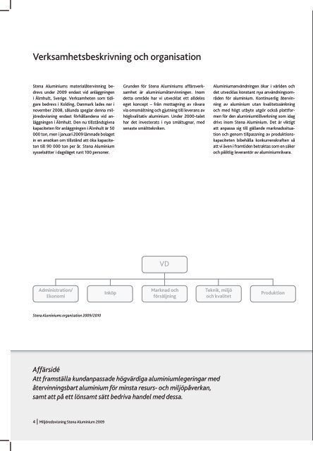 Stena Aluminium MiljÃ¶redovisning 2009 - Stena Metall Group
