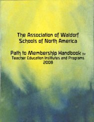 Path to Membership Handbook for Institutes (pdf) - Why Waldorf Works