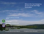 What To Do If An Emergency Occurs On - DOE Oak Ridge Operations