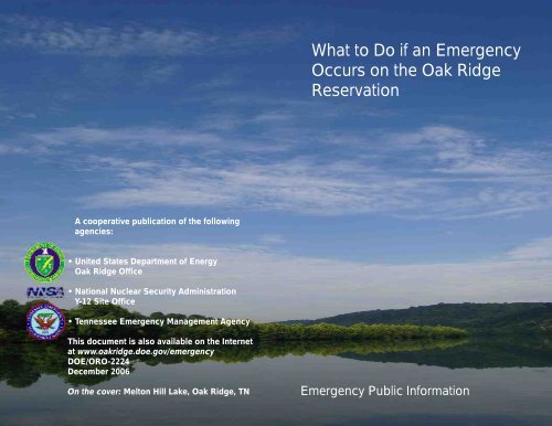 What To Do If An Emergency Occurs On - DOE Oak Ridge Operations