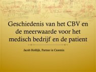 Geschiedenis en meerwaarde van het CBV - Dutch Hospital Data