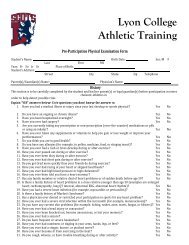 physical form - Lyon College Athletics