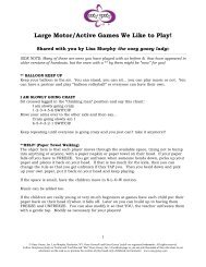 Large Motor/Active Games We Like to Play! - Ooey Gooey, Inc.