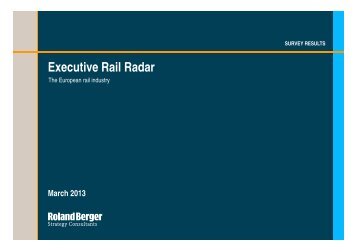 Executive Rail Radar - The European rail industry - Roland Berger