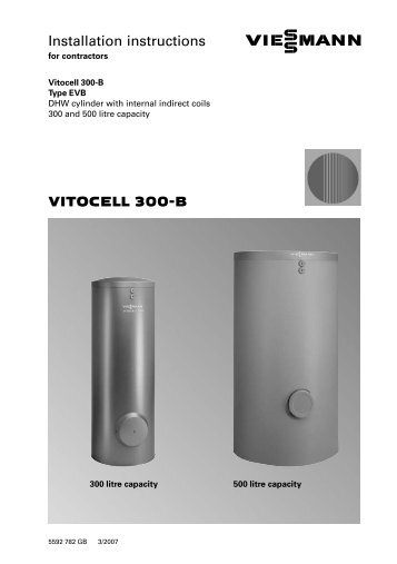 VITOCELL 300 B Installation instructions - Viessmann
