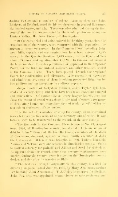 1880 History of Blair County - Johnstown, PA