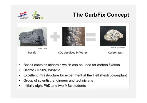 CarbFix Mineral storage of CO2 in basalt - CO2Geonet