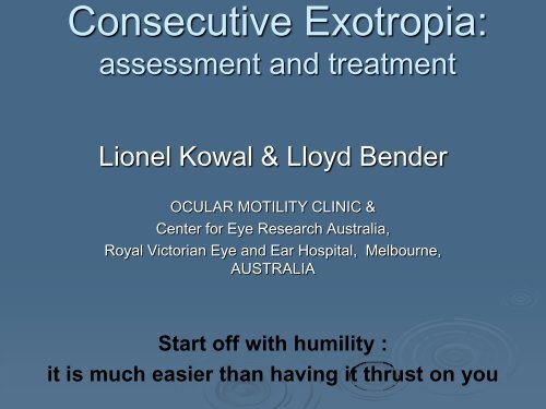 Consecutive exotropia - The Private Eye Clinic