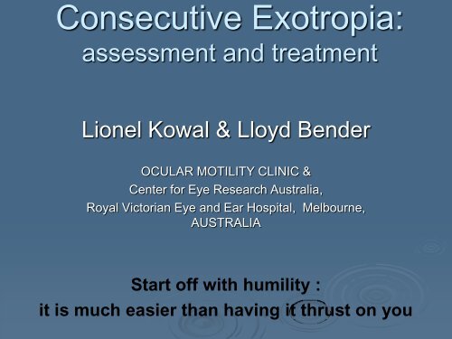 Consecutive Exotropia The Private Eye Clinic Consecutive Exotropia The Private Eye Clinic