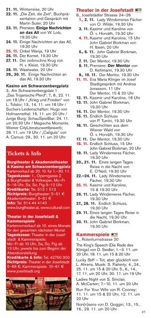 Wien- Programm 11/12 - Vienna