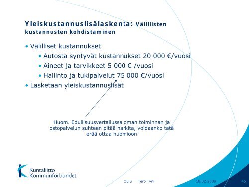 Palvelutoiminnan kustannuslaskenta, hinnoittelu ja ... - Kunnat.net