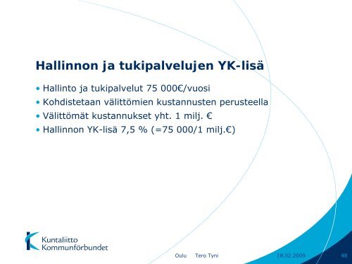 Palvelutoiminnan kustannuslaskenta, hinnoittelu ja ... - Kunnat.net