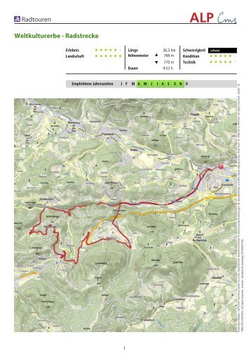 Radtouren Weltkulturerbe - Radstrecke - Wiener Alpen