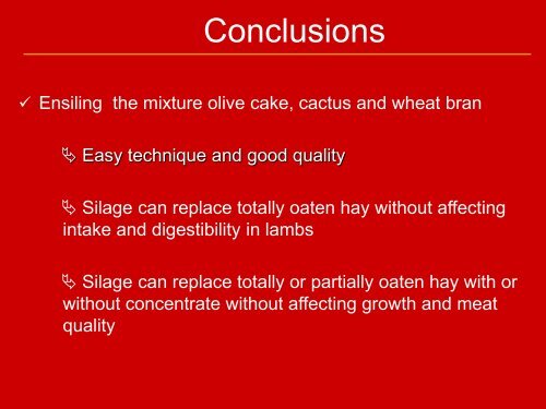 Silage composed of Opuntia ficus indica f. inermis cladodes, olive ...