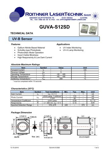 GUVA-S12SD datasheet - DFRobot