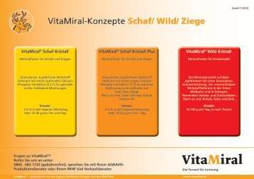 VitaMiral-Konzept Wild, Schafe und Ziegen