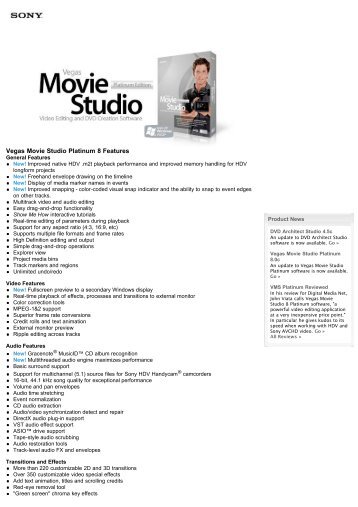 Sony Creative Software - Vegas Movie Studio Platinum Edition 8 ...