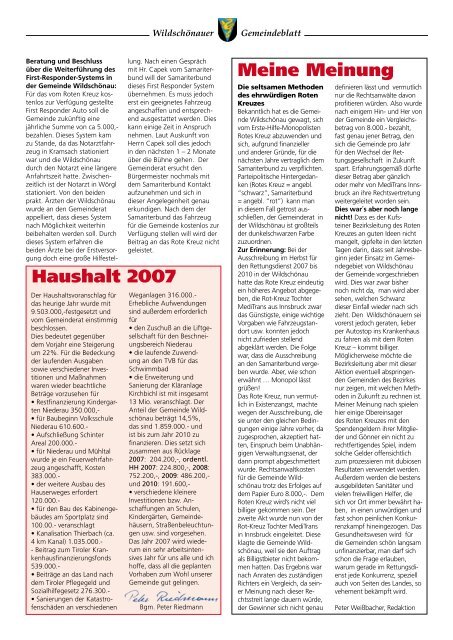Gemeindezeitung März 2007 (0 bytes) - Gemeinde Wildschönau ...