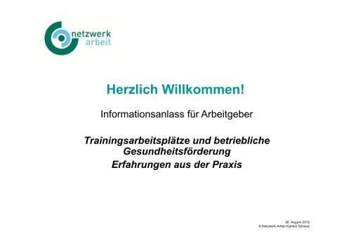 Powerpoint-Präsentation der Referenten (PDF) - Netzwerk Arbeit