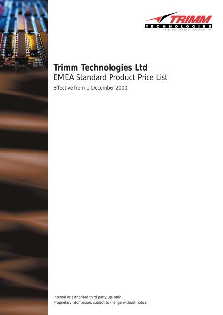 Trimm Series 1000 Product Range