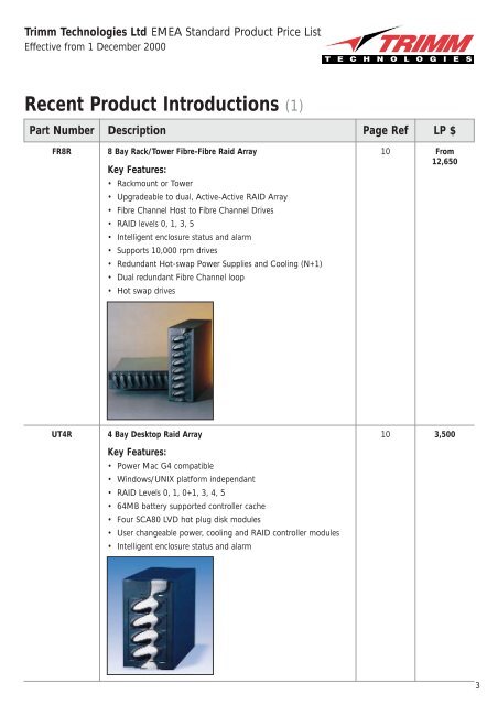 Trimm Series 1000 Product Range