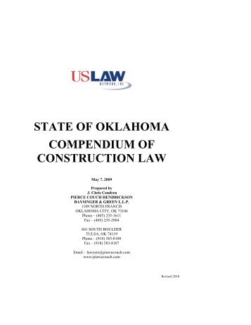 state of oklahoma compendium of construction law - USLAW ...