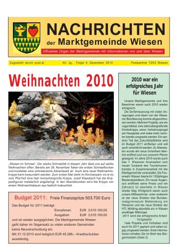 Weihnachten 2010 - Gemeinde Wiesen
