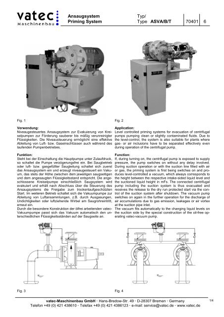 Priming System Type ASVA/B/T 70401 6 - vatec Maschinenbau GmbH