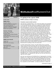 1 It's going to be a great 2009! - Mid-Hudson Road Runners