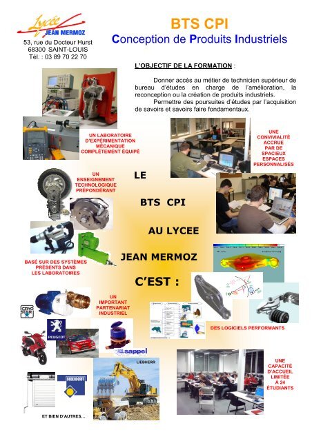 BTS CPI - LYCEE JEAN MERMOZ - Saint-Louis