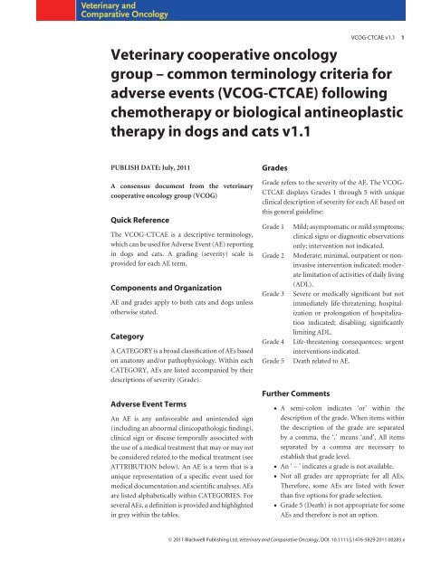 Common Terminology Criteria For Adverse Events Following 