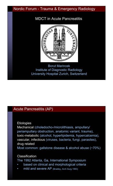 MDCT in Acute Pancreatitis Nordic Forum ... - radiographia.ru