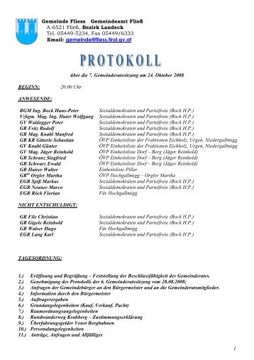 7. GR-Sitzung am 24.10.2008 (429 KB) - .PDF - Fliess