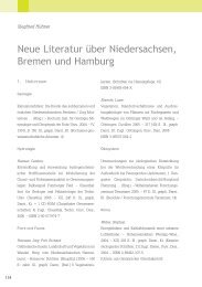 Neue Literatur über Niedersachsen, Bremen und Hamburg