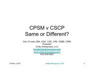 CPSM v CSCP Same or Different? - Ombu Enterprises LLC