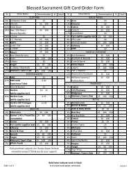 Blessed Sacrament Gift Card Order Form