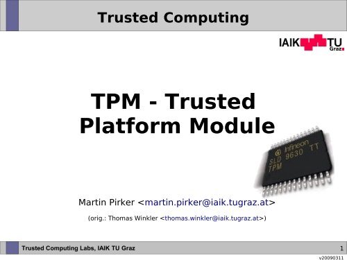 TPM - Trusted Platform Module