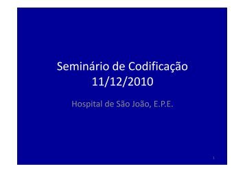 Slides - Portal da Codificação Clínica e dos GDH