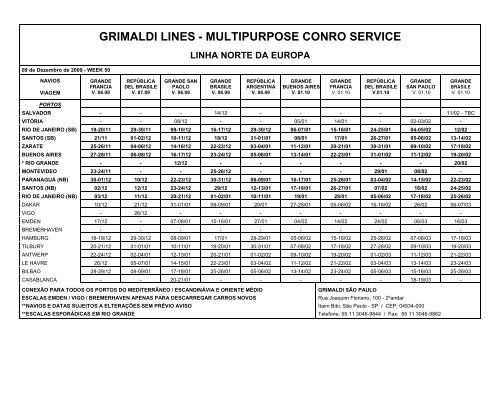 GRIMALDI LINES - MULTIPURPOSE CONRO SERVICE