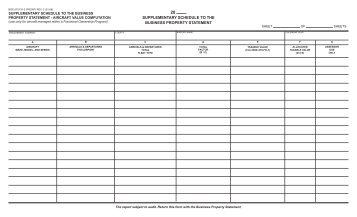 Supplementary Schedule to the Business Property Statement