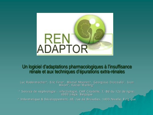 RENADAPTOR E-poster - Service de nÃ©phrologie dialyse