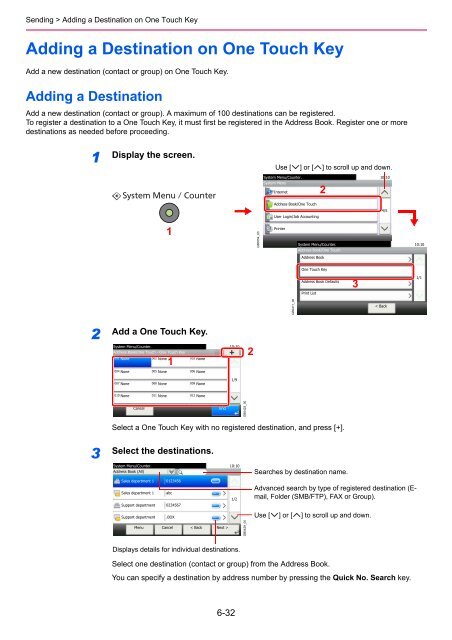 1 Display the screen. - Utax