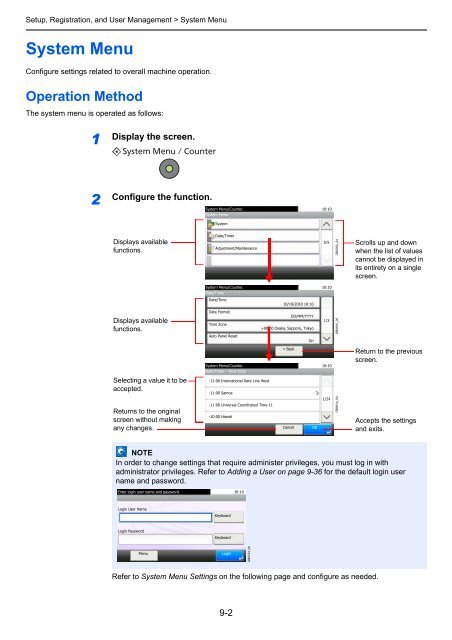 1 Display the screen. - Utax