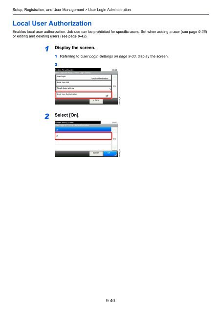 1 Display the screen. - Utax