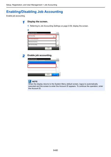 1 Display the screen. - Utax